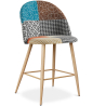 Buy Patchwork Upholstered Stool - Scandinavian Style - 63cm -  Evelyne  Multicolour 61292 - in the UK