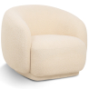 Buy Upholstered Armchair in Bouclé Fabric - Curved Design - Drisela Cream 61302 - prices
