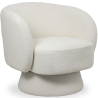 Buy Armchair Upholstered in Bouclé Fabric - Curved Design - Dresa White 61304 - in the UK