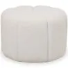 Buy Round Ottoman Upholstered in Bouclé Fabric - Posera White 61306