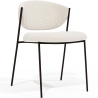 Buy Dining chair - Upholstered in Bouclé Fabric - Black Metal - Seda White 61332 - in the UK