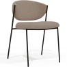 Buy Dining chair - Upholstered in Bouclé Fabric - Black Metal - Seda Taupe 61332 in the United Kingdom