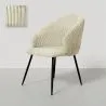 Buy Dining Chair Upholstered in Velvet - Brugges Ivory 61449