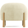 Round Corduroy Upholstered Pouf with Natural Wood Legs - Marrakesh image 9