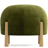 Round Corduroy Upholstered Pouf with Natural Wood Legs - Marrakesh image 9