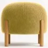 Round Corduroy Upholstered Pouf with Natural Wood Legs - Marrakesh image 9