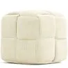 Buy Square Corduroy Upholstered Pouf - Modern Design - Cube Ivory 61451