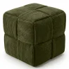 Buy Square Corduroy Upholstered Pouf - Modern Design - Cube Olive 61451