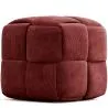 Buy Square Corduroy Upholstered Pouf - Modern Design - Cube Wine 61451