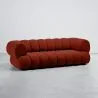 Buy Velvet Upholstered Sofa - Modern Style - 2/3 Seater - Curved Teddy Red 61486