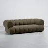 Buy Velvet Upholstered Sofa - Modern Style - 2/3 Seater - Curved Teddy Taupe 61486
