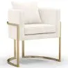 Buy Dining Chair - With armrests - Upholstered in Velvet - Giorgia White 61009