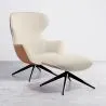 Buy Contemporary Upholstered Design Armchair with Footrest - Derta Beige 61542