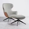 Contemporary Upholstered Design Armchair with Footrest - Derta image 9