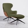 Contemporary Upholstered Design Armchair with Footrest - Derta image 9