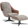 Contemporary Upholstered Design Armchair with Footrest - Asher image 9