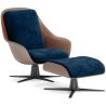 Contemporary Upholstered Design Armchair with Footrest - Asher image 9