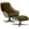 Contemporary Upholstered Design Armchair with Footrest - Asher image 9