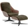 Contemporary Upholstered Design Armchair with Footrest - Asher image 9