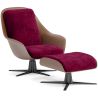 Contemporary Upholstered Design Armchair with Footrest - Asher image 9