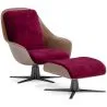 Contemporary Upholstered Design Armchair with Footrest - Asher image 9