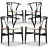 Buy Pack of 4 Dining Chairs Wooden - Scandinavian Style - Wish Black 61556