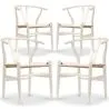Buy Pack of 4 Dining Chairs Wooden - Scandinavian Style - Wish Ivory 61556