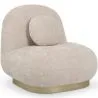 Buy Curved Contemporary Style Design Armchair Upholstered in Chenille - Larry Beige 61558