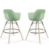 Pack of 2 Bar Stools Scandinavian Design - Wooden Legs - Nordika image 9