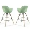 Bar Stool - Scandinavian Design - Wooden Legs - Pack of 2 - Nordika image 9