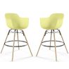 Pack of 2 Bar Stools Scandinavian Design - Wooden Legs - Nordika image 9