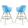 Bar Stool - Scandinavian Design - Wooden Legs - Pack of 2 - Nordika image 9