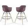 Pack of 2 Bar Stools Scandinavian Design - Wooden Legs - Nordika image 9