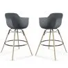 Bar Stool - Scandinavian Design - Wooden Legs - Pack of 2 - Nordika image 9