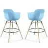 Bar Stool - Scandinavian Design - Wooden Legs - Pack of 2 - Nordika image 9