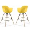 Pack of 2 Bar Stools Scandinavian Design - Wooden Legs - Nordika image 9