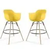 Bar Stool - Scandinavian Design - Wooden Legs - Pack of 2 - Nordika image 9