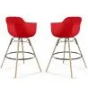 Bar Stool - Scandinavian Design - Wooden Legs - Pack of 2 - Nordika image 9