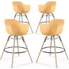 Pack of 4 Bar Stools Scandinavian Design - Wooden Legs - Nordika image 9