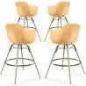 Bar Stool - Scandinavian Design - Wooden Legs - Pack of 4 - Nordika image 9