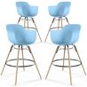 Pack of 4 Bar Stools Scandinavian Design - Wooden Legs - Nordika image 9