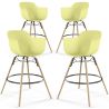 Pack of 4 Bar Stools Scandinavian Design - Wooden Legs - Nordika image 9