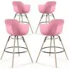 Bar Stool - Scandinavian Design - Wooden Legs - Pack of 4 - Nordika image 9