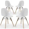 Set of 4 Dining Chairs - Scandinavian Design - Wooden Legs - Skögur image 9