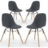 Set of 4 Dining Chairs - Scandinavian Design - Wooden Legs - Skögur image 9