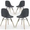 Dining Chair - Scandinavian Design - Wooden Legs - Pack of 4 - Skögur image 9