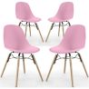 Set of 4 Dining Chairs - Scandinavian Design - Wooden Legs - Skögur image 9