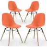 Set of 4 Dining Chairs - Scandinavian Design - Wooden Legs - Skögur image 9