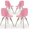 Set of 4 Dining Chairs - Scandinavian Design - Wooden Legs - Skögur image 9