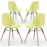 Buy Dining Chair - Scandinavian Design - Wooden Legs - Pack of 4 - Skögur Pastel yellow 61566